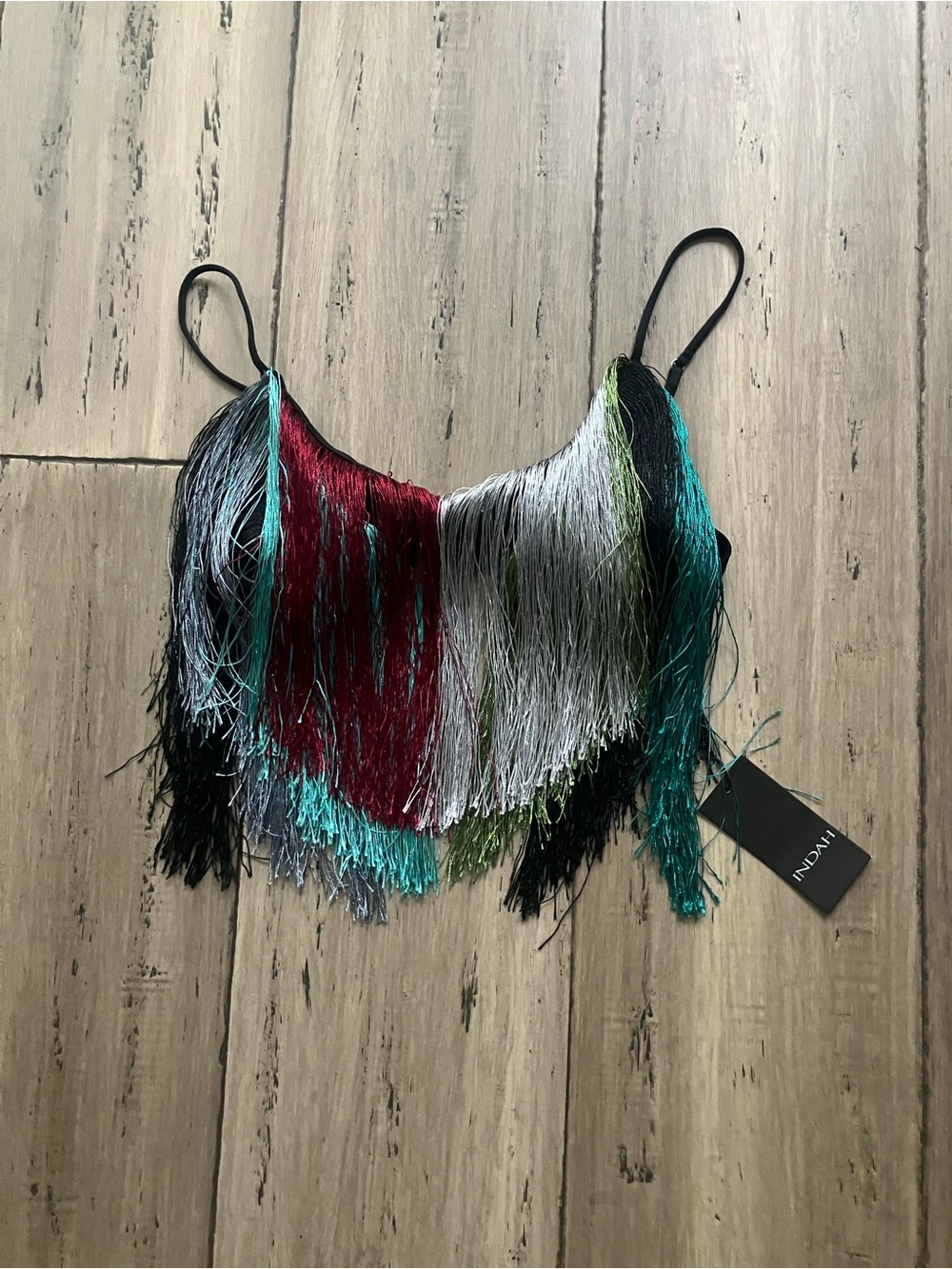 Indah Swim REVOLVE Resort Hendrix Fringe Festival Bralette Crop Top S